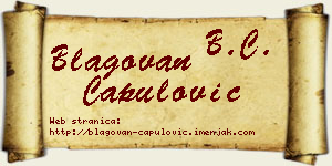 Blagovan Capulović vizit kartica